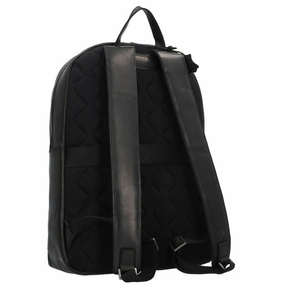 Greenburry Pure Black Plecak Skórzany 46 cm Komora na laptopa
